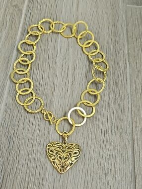 Gold Heart Link Necklace - Women Jewelry